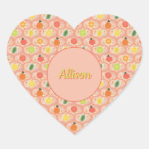 Summer Citrus Ogee Pattern Persoonlijke Sticker