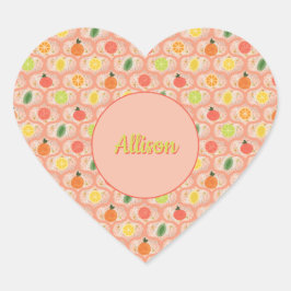 Summer Citrus Ogee Pattern Persoonlijke Sticker