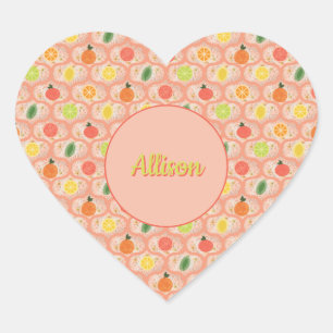 Summer Citrus Ogee Pattern Persoonlijke Sticker