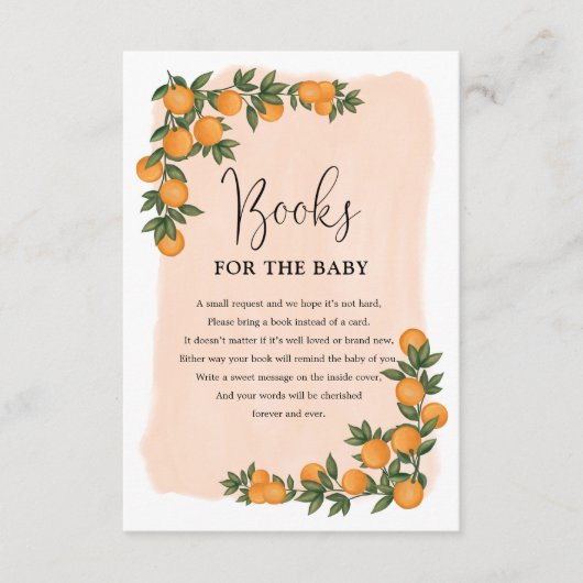 Summer Citrus Oranje Greenery Books for Baby Informatiekaartje (Voorkant)