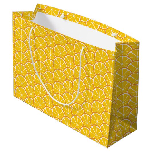 Summer Citrus Oranje Slices Gift Bag - GROTE Groot Cadeauzakje (Achterkant Gekanteld)