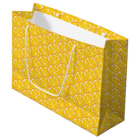 Summer Citrus Oranje Slices Gift Bag - GROTE Groot Cadeauzakje (Voorkant Gekanteld)