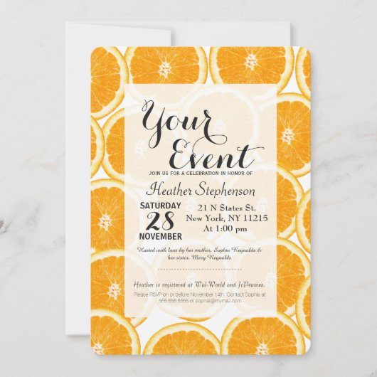 Summer Citrus Oranje Slices Kaart (Voorkant)