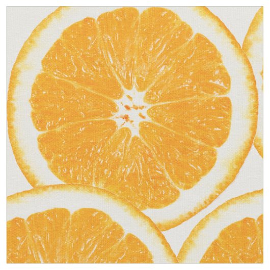 Summer Citrus Oranje Slices Stof (Close Up)