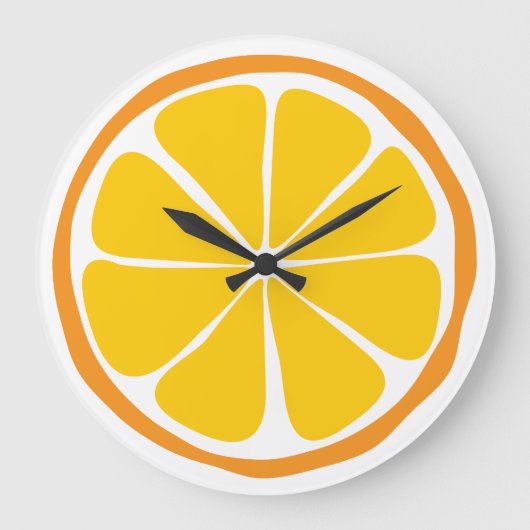 Summer Citrus Oranje Wall Clock Grote Klok (Voorkant)