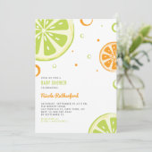 Summer Citrus Slices Baby shower Invitation Kaart (Staand voorkant)