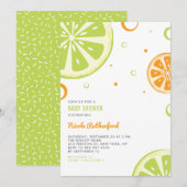 Summer Citrus Slices Baby shower Invitation Kaart (Voorkant / Achterkant)