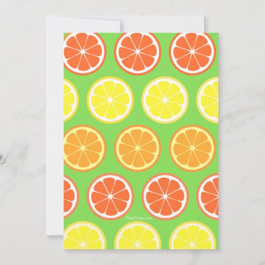 Summer Citrus Slices Invitation Kaart (Achterkant)