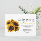 Summer Classy Golden Sunflowers Baby shower Kaart (Staand voorkant)