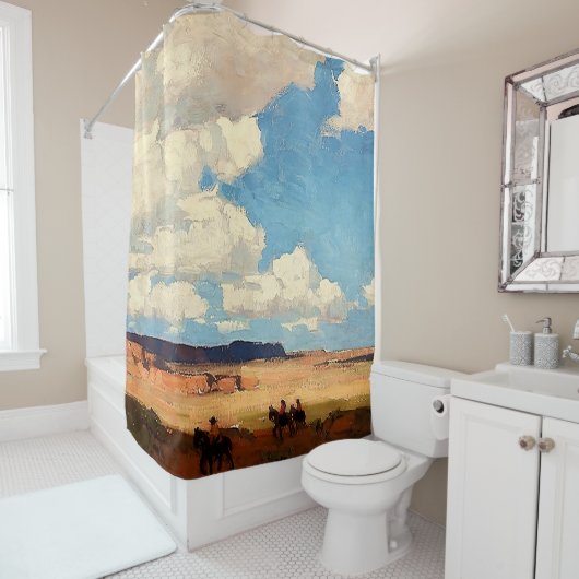 "Summer Cloud" Westerne kunst van Edgar Payne Douchegordijn (In situ)