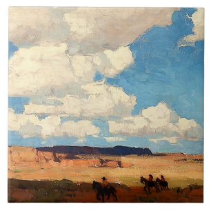 “Summer Cloud” Westerse kunst van Edgar Payne Tegeltje