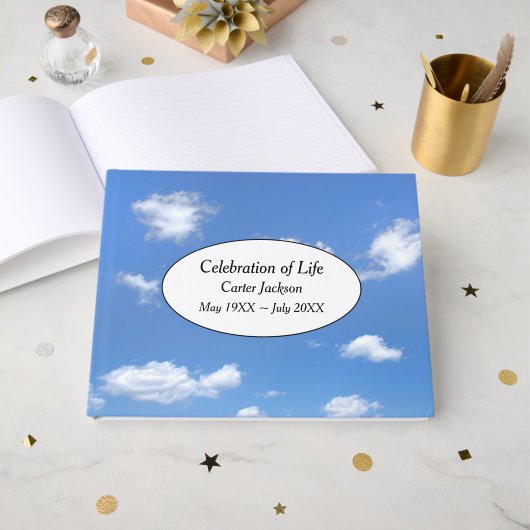 Summer Clouds In Sky for Memorial Service  Gastenboek (Voorkant open)