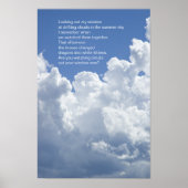 Summer Clouds Poem Poster (Voorkant)
