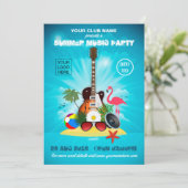 Summer Club Music Party voegt logo uitnodiging toe (Staand voorkant)