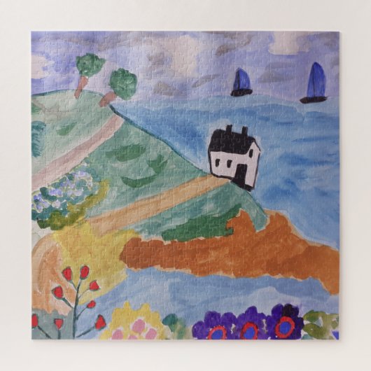 Summer Coast & Flower Jigzaag Puzzle Legpuzzel (Verticaal)