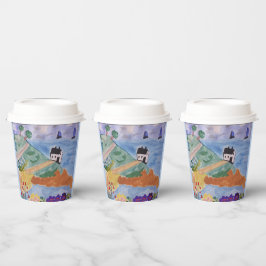 Summer Coast & Flower Paper Cups Papieren Bekers