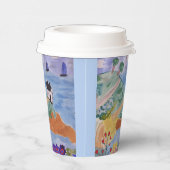Summer Coast & Flower Paper Cups Papieren Bekers (Rechts)