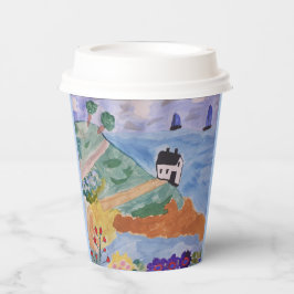 Summer Coast & Flower Paper Cups Papieren Bekers