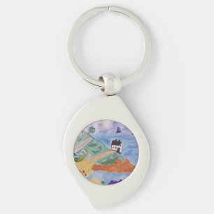 Summer Coast & Flowers Metal Sleutelhanger