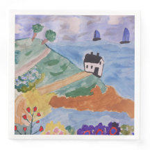 Summer Coast & Flowers Paper Napkins
