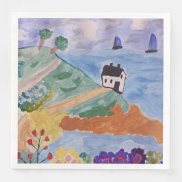 Summer Coast & Flowers Paper Napkins Servet