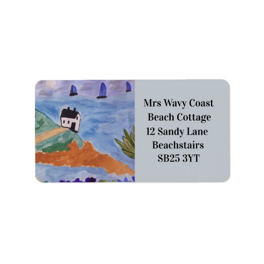 Summer Coast & Flowers Return Address Label (Voorkant)
