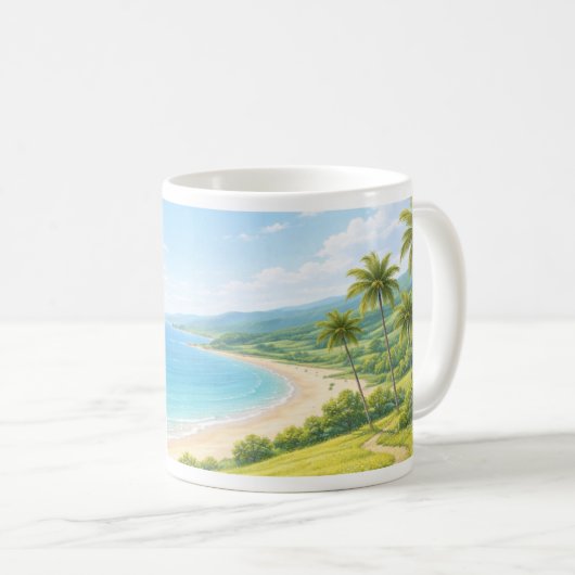 Summer Coastal Landscape Mug Koffiemok (Voorkant rechts)