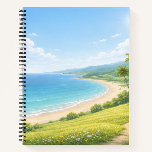 Summer Coastal Landscape Spiral Notebook Notitieboek (Voorkant)