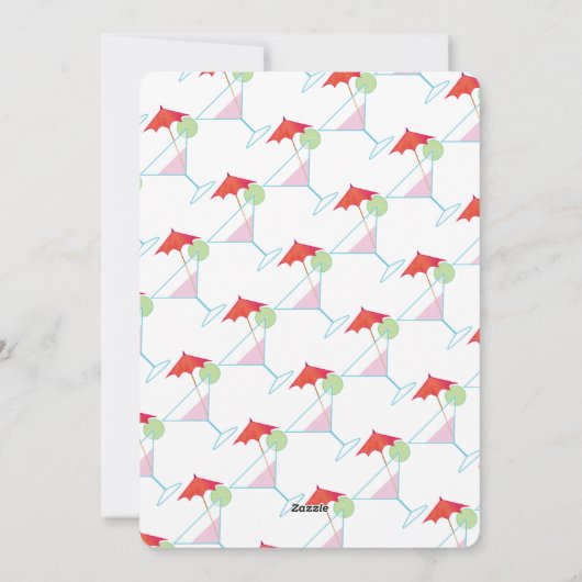 Summer Cocker Spaniel Beach Party Invitation Feestdagenkaart (Achterkant)