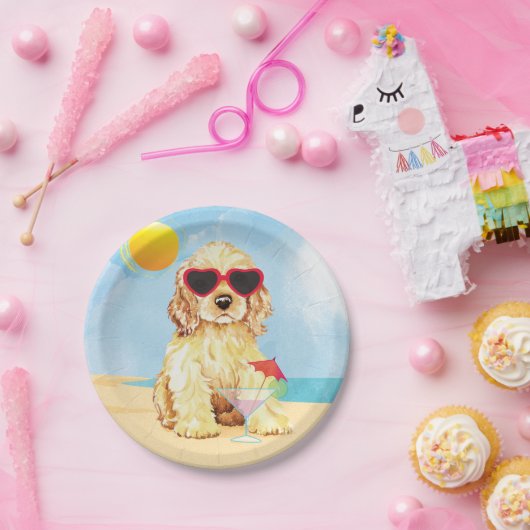 Summer Cocker Spaniel Papieren Bordje (Feest)