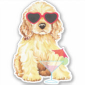 Summer Cocker Spaniel Vinyl Sticker (Voorkant)