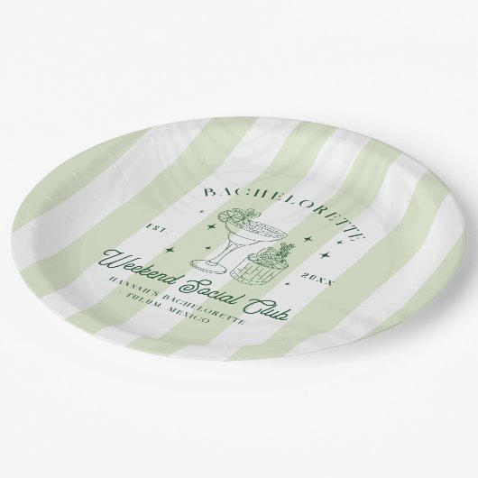 Summer Cocktail Club | vrijgezellen Papieren Bordje (Gekanteld)