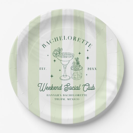 Summer Cocktail Club | vrijgezellen Papieren Bordje (Voorkant)