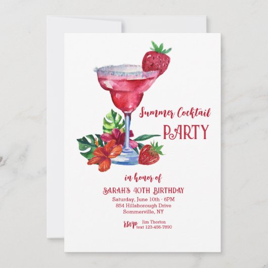 Summer Cocktail Kaart (Voorkant)