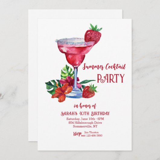 Summer Cocktail Kaart (Voorkant / Achterkant)