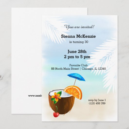 Summer Cocktail Kaart (Voorkant / Achterkant)