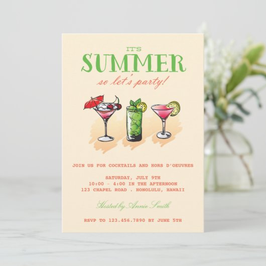 Summer Cocktail Kaart (Staand voorkant)