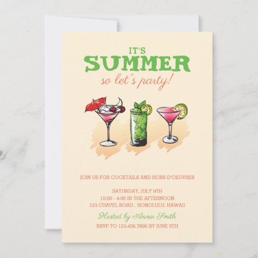 Summer Cocktail Kaart (Voorkant)