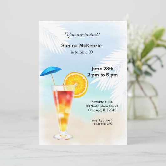 Summer Cocktail Kaart (Staand voorkant)