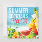 Summer Cocktail Mixer Party Invitation (Voorkant)