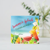 Summer Cocktail Mojito Party Invitation (Staand voorkant)