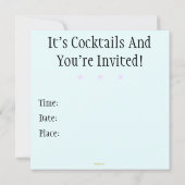 Summer Cocktail Party Custom Invitation (Square) Kaart (Achterkant)