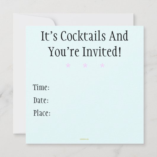 Summer Cocktail Party Custom Invitation (Square) Kaart (Achterkant)