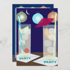 Summer Cocktail Party Invitation Kaart
