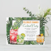Summer Cocktail Party Invitation Kaart (Staand voorkant)