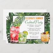Summer Cocktail Party Invitation Kaart (Voorkant / Achterkant)