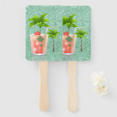 Summer Cocktail under the Palm Trees Handwaaier (Voorkant en achterkant)