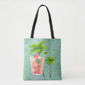 Summer Cocktail under the Palm Trees Tote Bag (Voorkant)