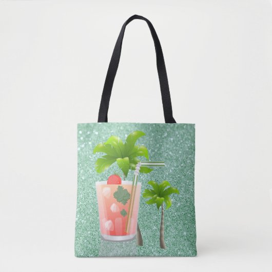 Summer Cocktail under the Palm Trees Tote Bag (Voorkant)