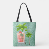 Summer Cocktail under the Palm Trees Tote Bag (Achterkant)